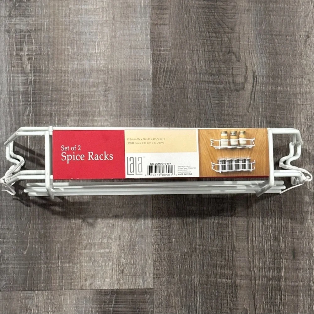 💞 New Set of 2 White Spice Racks